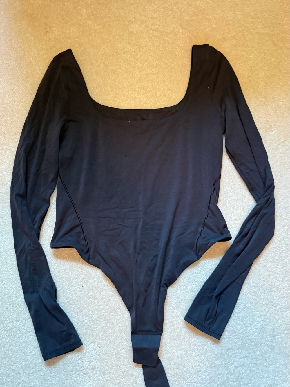 lululemon athletica Black Long-Sleeve Scoop Bodysuit